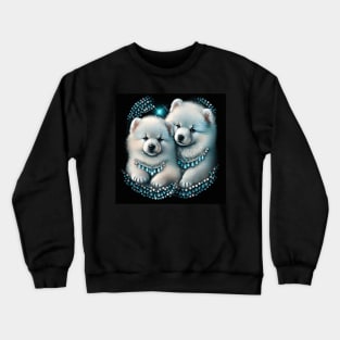 Crystal Samoyed Puppies Crewneck Sweatshirt